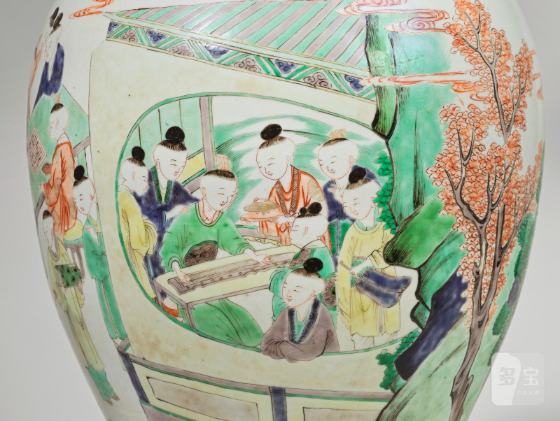 清康熙 五彩百子圖鳳尾尊 | IMPORTANT ET RARE GRAND VASE YENYEN EN PORCELAINE DE LA FAMILLE VERTE - 图28